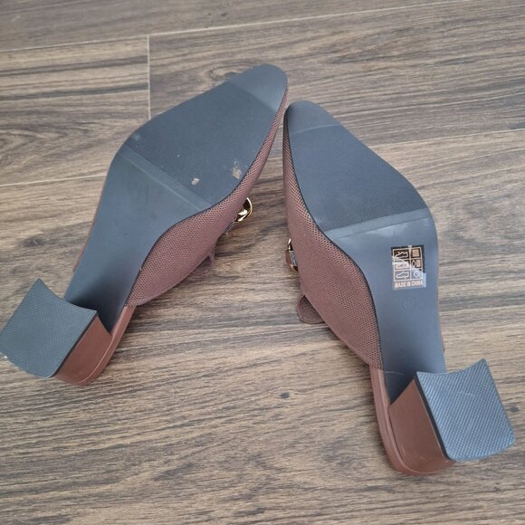 NWOT New Bella Brown Mules Size 8 Preppy Fall Chic - Picture 6 of 7